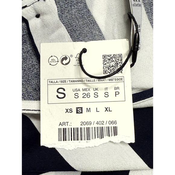 Zara TRF Collection Black and White Striped Top NWT - Picture 6 of 8